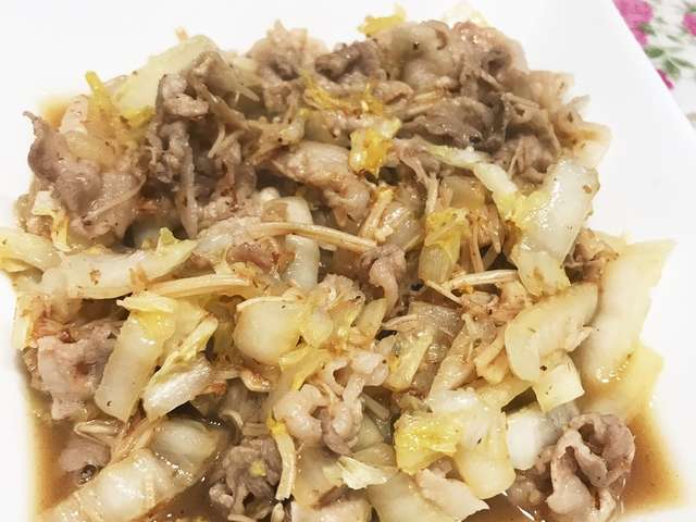 とっても簡単 豚肉と白菜のポン酢炒め